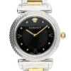 Versace V-Motif Black Dial Two Tone Steel Strap Watch for Women - VERE00518