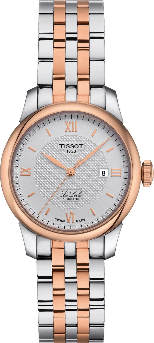 a Tissot T Classic Le Locle Automatic Silver Dial Two Tone Steel Strap Watch For Women - T006.207.22.038.00