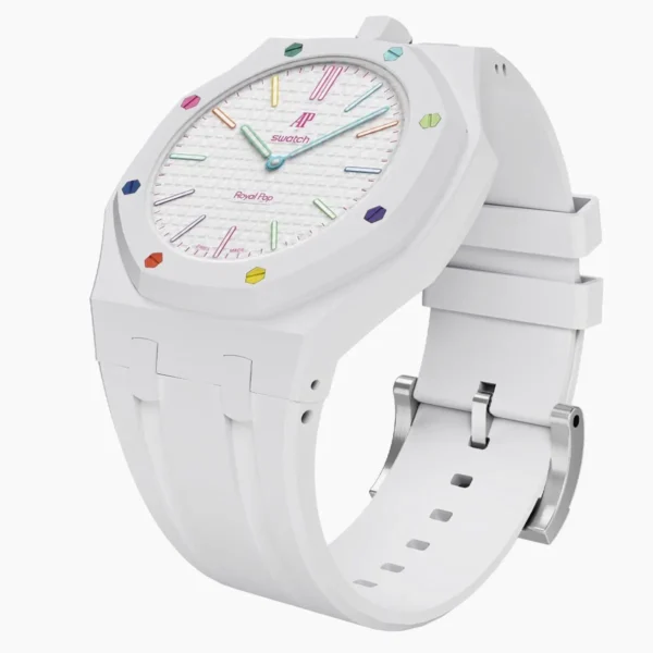 Audemars Piguet x Swatch Royal Pop Huit Blanc SSX03W100N Unisex White Dial Watch