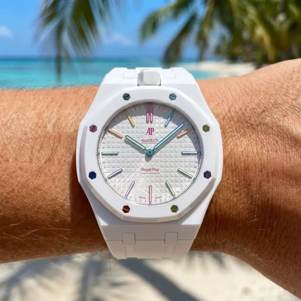 Audemars Piguet x Swatch Royal Pop Huit Blanc SSX03W100N Unisex White Dial Watch