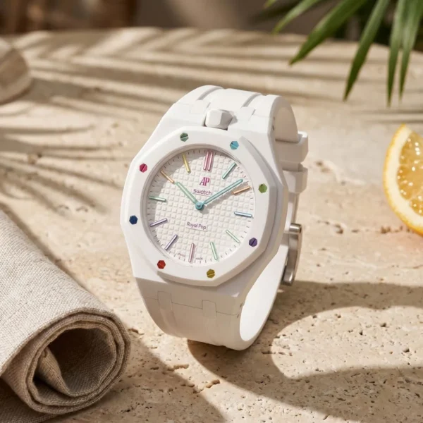 Audemars Piguet x Swatch Royal Pop Huit Blanc SSX03W100N Unisex White Dial Watch