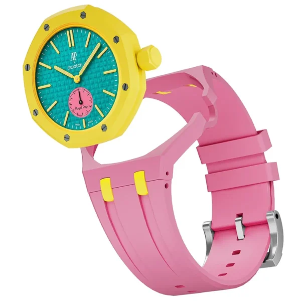 Audemars Piguet x Swatch Royal Pop OTG ROZ SSX03J100N Unisex Teal and Pink Watch