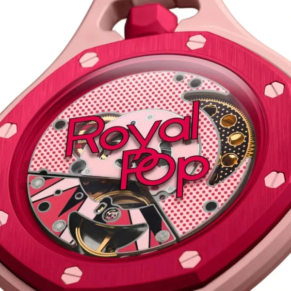 Audemars Piguet x Swatch Royal Pop OTTO ROSSO Unisex Pocket Watch – Pink Dial & Cherry Red Bezel