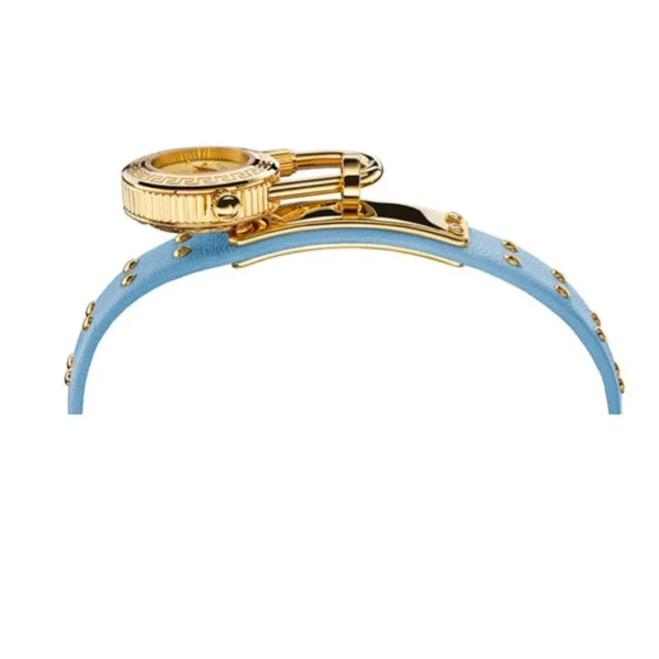 b7f1ec0896e9eae9335b2a0934a2f795 Versace Medusa Lock Icon Quartz White Dial Blue Leather Strap Watch for Women - VEDW00419