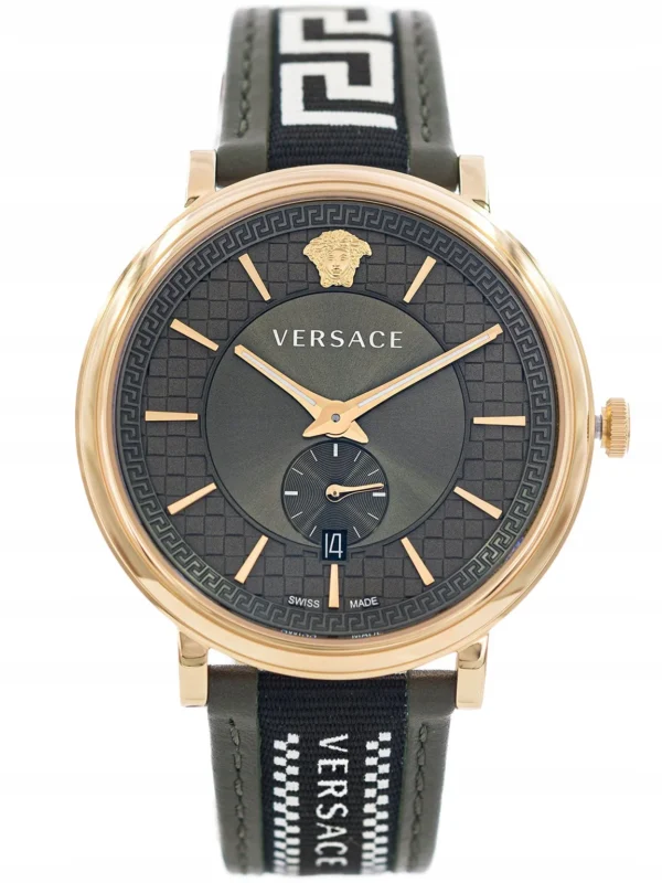 com_original_11c87a_9884373e4207a475c609e3f37801 Versace V-Circle Quartz Green Dial Green Leather Strap Watch for Men - VEBQ01519