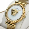 Versace Palazzo Empire Greca White Dial Gold Mesh Bracelet Watch for Women - VEDV00619