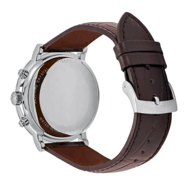 dc593c7d-c33c-4ba9-b155-a8610df4d344 Tissot Carson Premium Chronograph White Dial Brown Leather Strap Watch For Men - T122.417.16.011.00