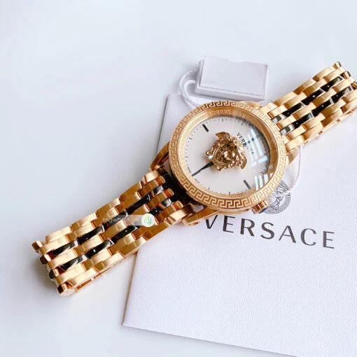 Versace Palazzo Empire White Dial Two Tone Steel Strap Watch for Men - VERD00418
