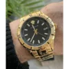 fixedratio_20220802195111_811b7f46 Versace Hellenyium Quartz Black Dial Gold Steel Strap Watch For Men - VE3A00820