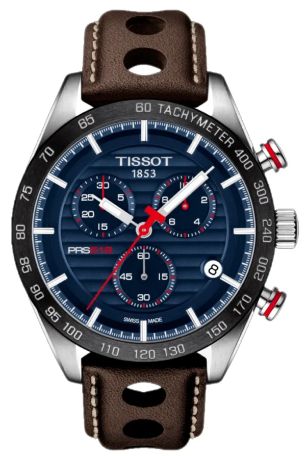 image_150399_19_v1 Tissot PRS 516 Chronograph Blue Dial Brown Leather Strap Watch For Men - T100.417.16.041.00