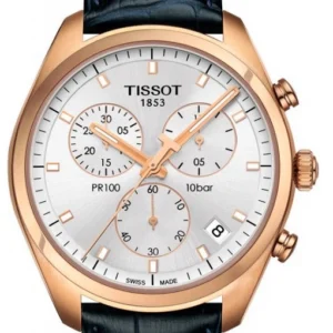 image_18766_19_v1 Tissot T Classic PR 100 Chronograph Silver Dial Black Leather Strap Watch for Men - T101.417.36.031.00