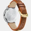 Versace V-Circle Silver Dial Brown Leather Strap Watch for Women - VBP03017