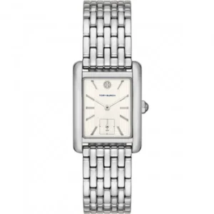Tory Burch Eleanor White Dial Silver Steel Strap Watch for Women - TBW1069
