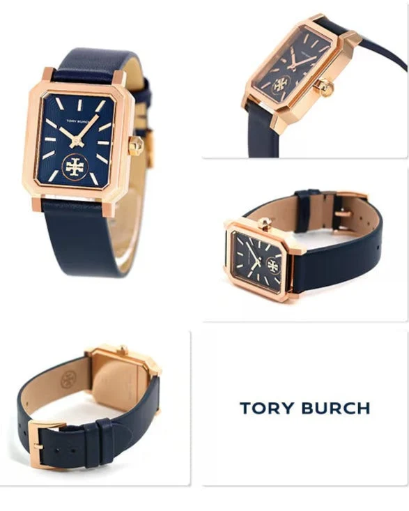 imgi_110_tbw1511-b Tory Burch Robinson Quartz Blue Dial Blue Leather Strap Watch for Women - TBW1511