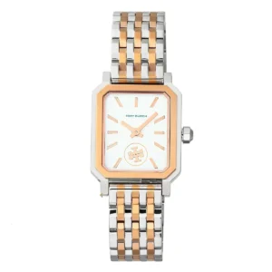 Tory Burch Robinson White Dial Two Tone Steel Strap Watch for Women - TBW1509