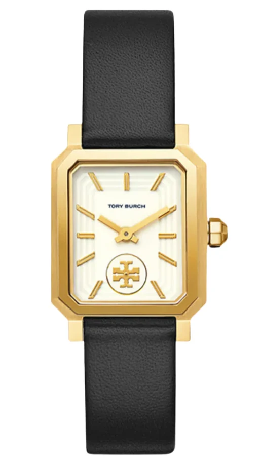 imgi_113_76977 Tory Burch Robinson White Dial Black Leather Strap Watch for Women - TBW1504
