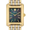 Tory Burch Eleanor Mother of Pearl Black Dial Two Tone Steel Strap Watch for Women - TBW1084