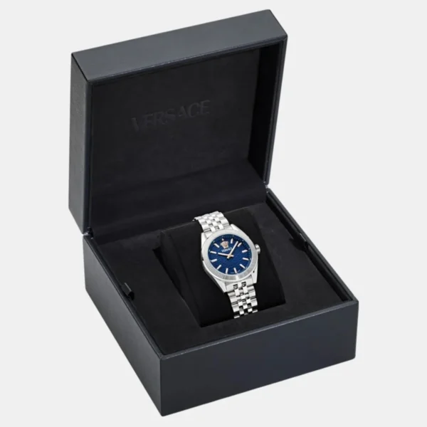 imgi_119_VE8I00324_3_7fe67be1-a5d5-4ea8-96a8-af6e6d409742 Versace V-Code Analog Blue Dial Silver Steel Strap Watch for Women - VE8I00324