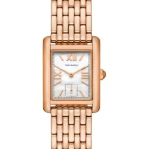 Tory Burch Eleanor Mother of Pearl White Dial Rose Gold Steel Strap Watch for Women - TBW1079