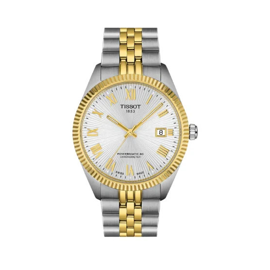 imgi_127_Tissot_Ballade_COSC_39mm_T156.408.22.033.00 Tissot Ballade Powermatic 80 Cosc Silver Dial Two Tone Steel Strap Watch for Men - T156.408.22.033.00