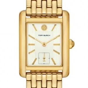 Tory Burch Eleanor White Dial Gold Steel Strap Watch for Women - TBW1060