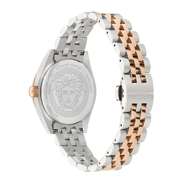 imgi_132_74490_2 Versace V-Code Analog White Dial Two Tone Steel Strap Watch for Women - VE8I00624