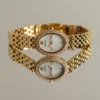 Tory Burch Oval Mother of Pearl Dial Gold Steel Strap Watch for Women - TBW6034