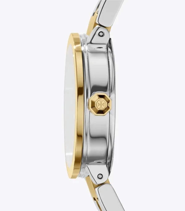 Tory Burch Reva Gold Dial Two Tone Steel Strap Watch for Women - TBW4016