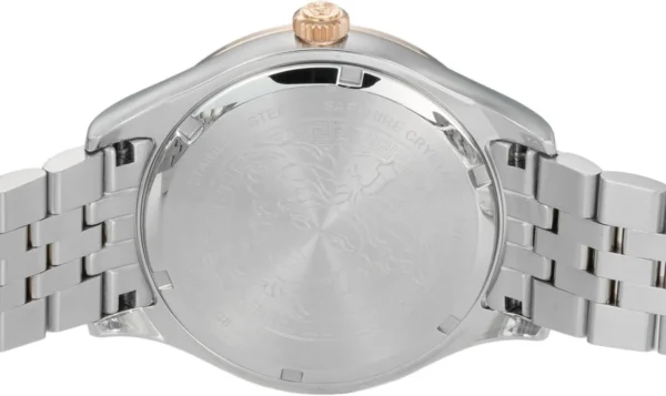imgi_220_61wfY56Z1dL._AC_SL1500 Versace Hellenyium Blue Dial Two Tone Steel Strap Watch for Men - VEVK01424