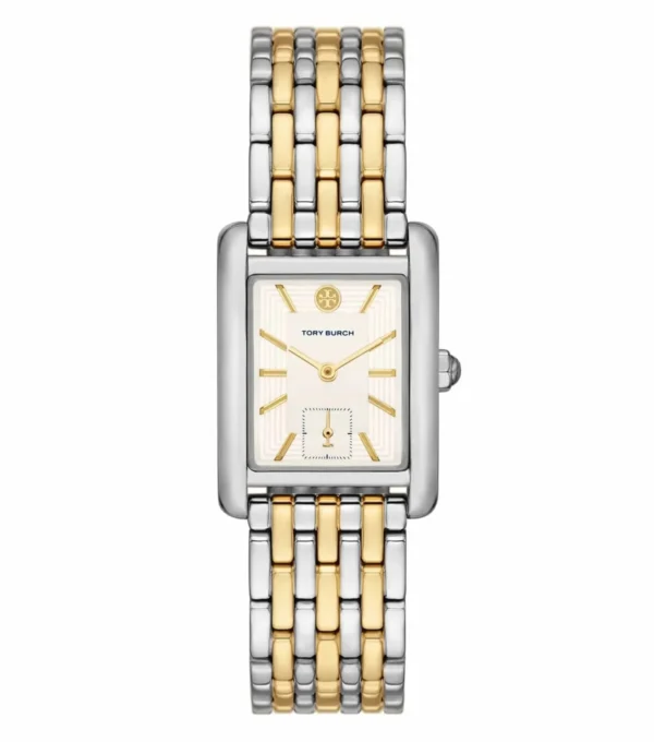 Tory Burch Eleanor White Dial Two Tone Steel Strap Watch for Women - TBW1070