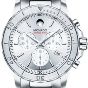 kekekk_800x_bf55bac7-23ea-46fe-8630-1d8e4cd039c7 Movado Series 800 Chronograph Silver Dial Silver Steel Strap Watch For Men - 2600111