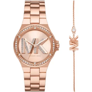 mk1063set-michael-kors-watch-women-mk-logo-crystals-rose-gold-dial-metal-stainless-steel-strap-quartz-battery-analog-three-hand-lennox Michael Kors Watch For Women MK1063SET