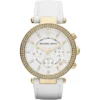 mk2290-michael-kors-watch-women-crystals-white-dial-leather-strap-quartz-battery-analog-chronograph-parker Michael Kors Watch For Women MK2290