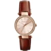 mk2353-michael-kors-watch-women-crystals-rose-gold-dial-leather-brown-strap-quartz-battery-analog-three-hand-darci-petite Michael Kors Watch For Women MK2353