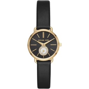 mk2750-michael-kors-watch-women-crystals-black-dial-leather-strap-quartz-battery-analog-three-hand-portia Michael Kors Watch For Women MK2750