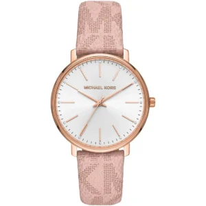 mk2859-michael-kors-watch-women-mk-logo-white-dial-leather-pink-strap-quartz-battery-analog-three-hand-pyper Michael Kors Watch For Women MK2859