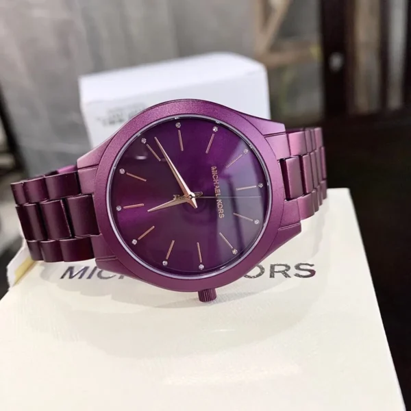 mk4507-michael-kors-watch-women-purple-dial-metal-stainless-steel-strap-quartz-battery-analog-three-hand-runway-slim_4 Michael Kors Watch For Women MK4507