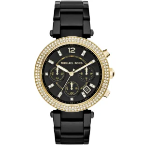 mk6107-michael-kors-chronograph-watch-women-black-dial-metal-stainless-steel-strap-quartz-battery-analog-crystals-parker Michael Kors Watch For Women MK6107