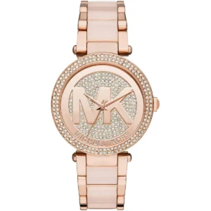 mk6176-michael-kors-watch-women-mk-logo-crystals-rose-gold-dial-multi-strap-quartz-battery-analog-three-hand-parker Michael Kors Watch For Women MK6176