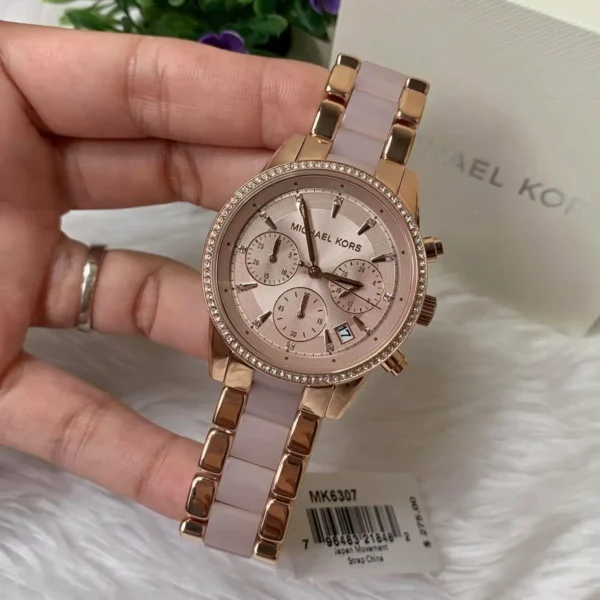 mk6307-michael-kors-chronograph-watch-women-rose-gold-dial-multi-pink-golden-strap-quartz-battery-analog-ritz_7 Michael Kors Watch For Women MK6307