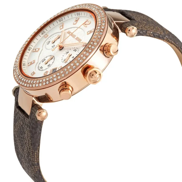 mk6917-michael-kors-chronograph-watch-women-white-dial-polyurethane-chloride-brown-strap-quartz-battery-analog-crystals-parker_9 Michael Kors Watch For Women MK6917