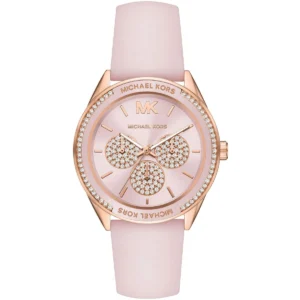 mk6946-michael-kors-watch-women-crystals-pink-dial-leather-strap-quartz-battery-analog-jessa Michael Kors Watch For Women MK6946