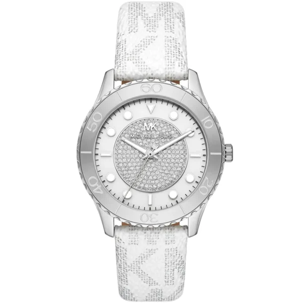 mk6998-michael-kors-watch-women-white-dial-polyurethane-chloride-strap-quartz-battery-analog-three-hand-crystals-runway Michael Kors Watch For Women MK6998