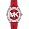 mk7144-michael-kors-watch-women-mk-logo-red-dial-rubber-strap-quartz-battery-analog-three-hand-janelle Michael Kors Watch For Women MK7144