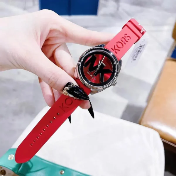 mk7144-michael-kors-watch-women-mk-logo-red-dial-rubber-strap-quartz-battery-analog-three-hand-janelle_6 Michael Kors Watch For Women MK7144