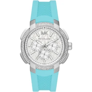 mk7246-michael-kors-watch-women-mk-logo-crystals-white-dial-rubber-turquoise-strap-quartz-battery-analog-sidney Michael Kors Watch For Women MK7246