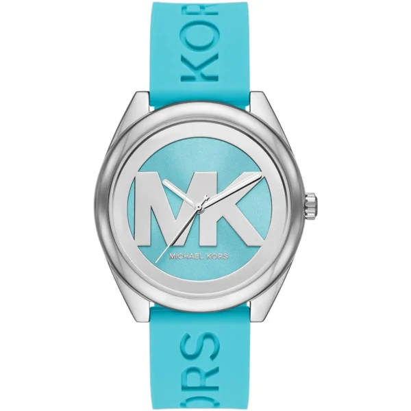 mk7350-michael-kors-watch-women-mk-logo-blue-dial-rubber-strap-quartz-battery-analog-three-hand-janelle Michael Kors Watch For Women MK7350