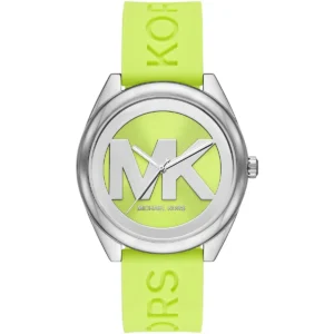 mk7351-michael-kors-watch-women-mk-logo-green-dial-rubber-strap-quartz-battery-analog-three-hand-janelle Michael Kors Watch For Women MK7351