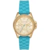 mk7374-michael-kors-watch-women-mk-logo-gold-dial-rubber-blue-strap-quartz-battery-analog-mini-pilot Michael Kors Watch For Women MK7374