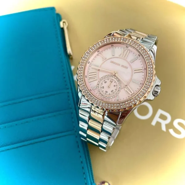 mk7402-michael-kors-watch-women-mother-of-pearl-crystals-rose-gold-dial-metal-stainless-steel-silver-two-tone-strap-quartz-battery-analog-three-hand-everest_8 Michael Kors Watch For Women MK7402